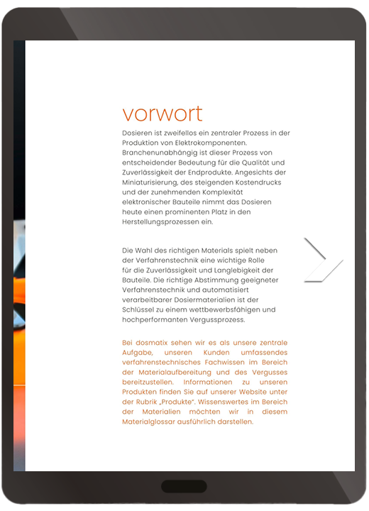 dosmatix Materialglossar Broschüre - Vorschau