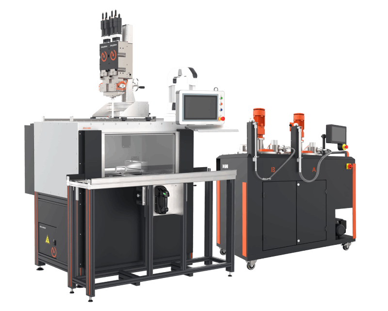 Automated dispensing system for potting under vacuum