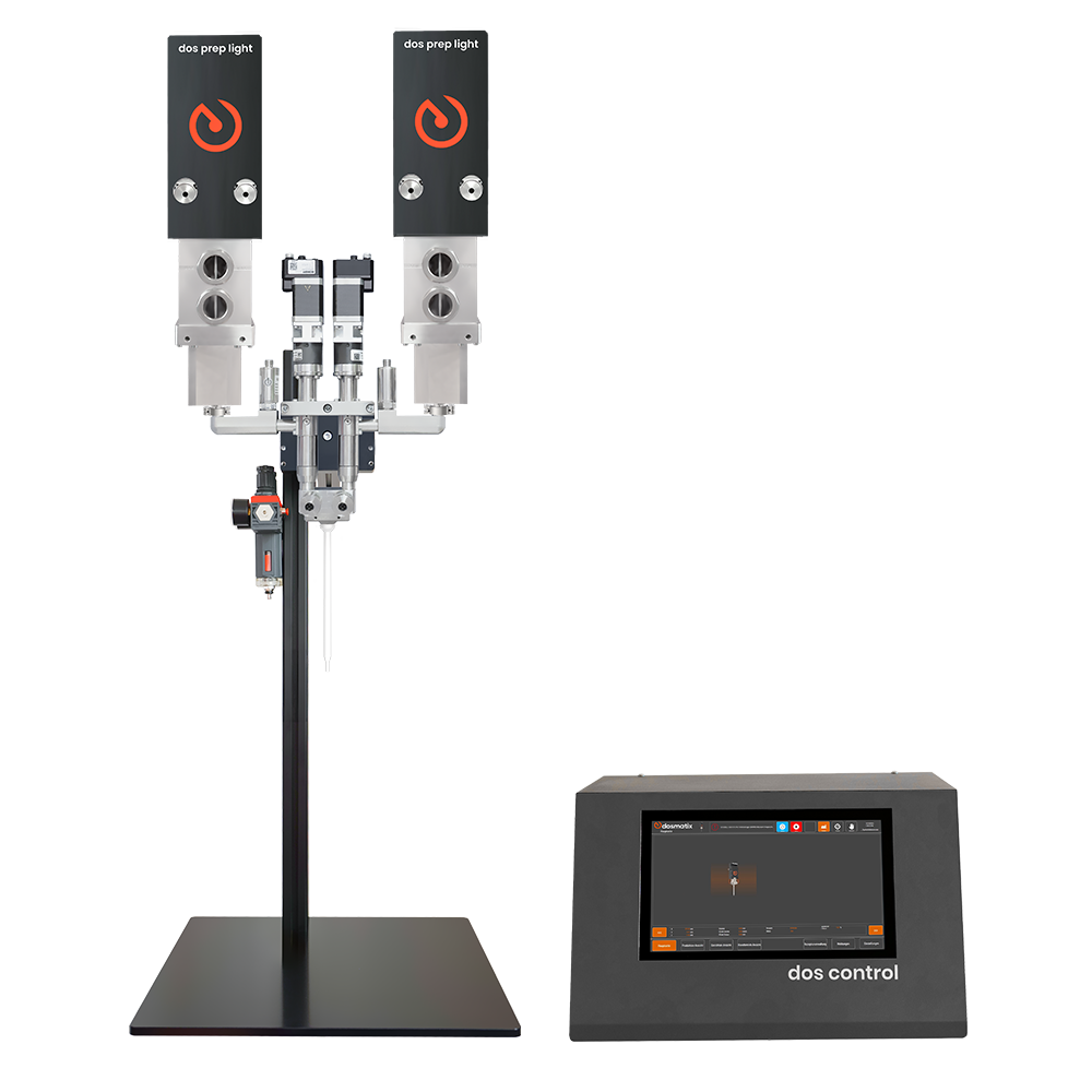Manueller Handarbeitsplatz mit 2K Exzenterschneckenpumpe und Materialversorgung dos prep light