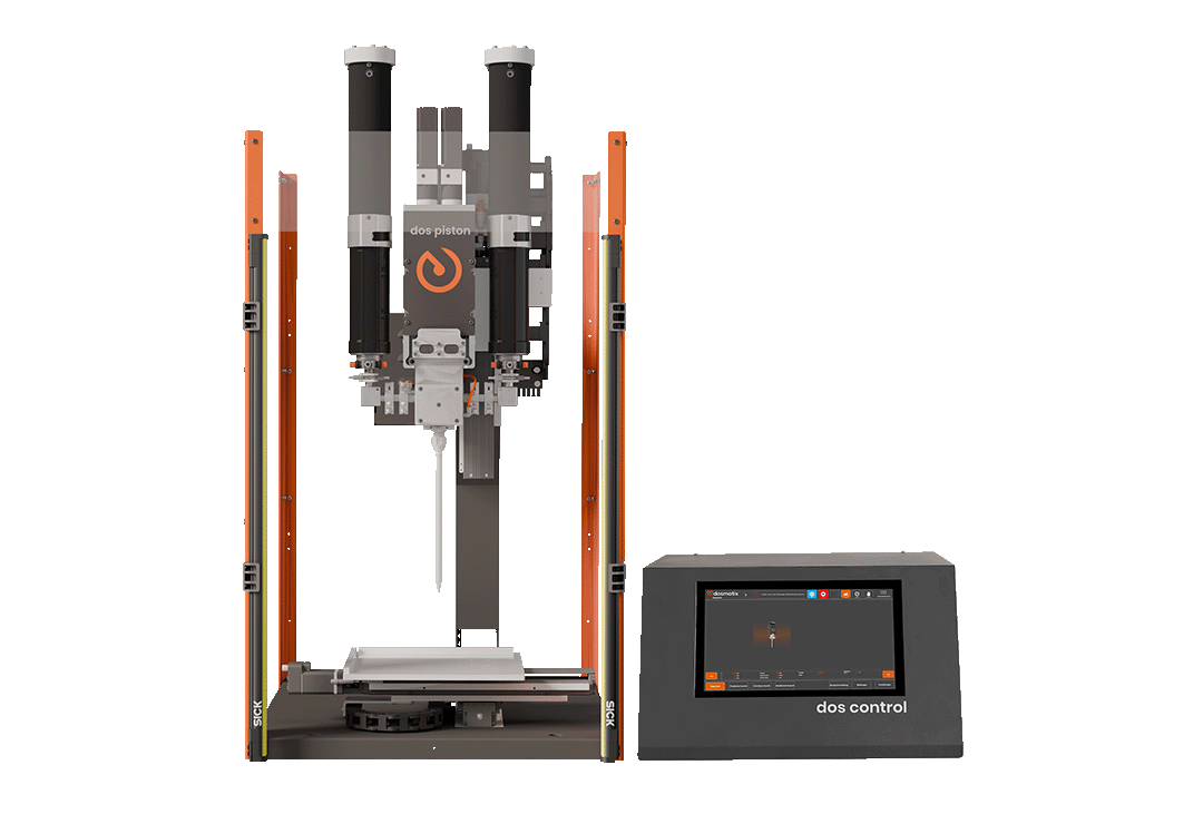 Cartesian dispensing robot incl. control unit