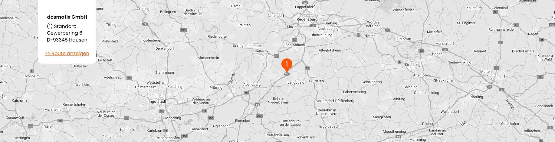 Google Maps - dosmatix Hauptstandort - Route