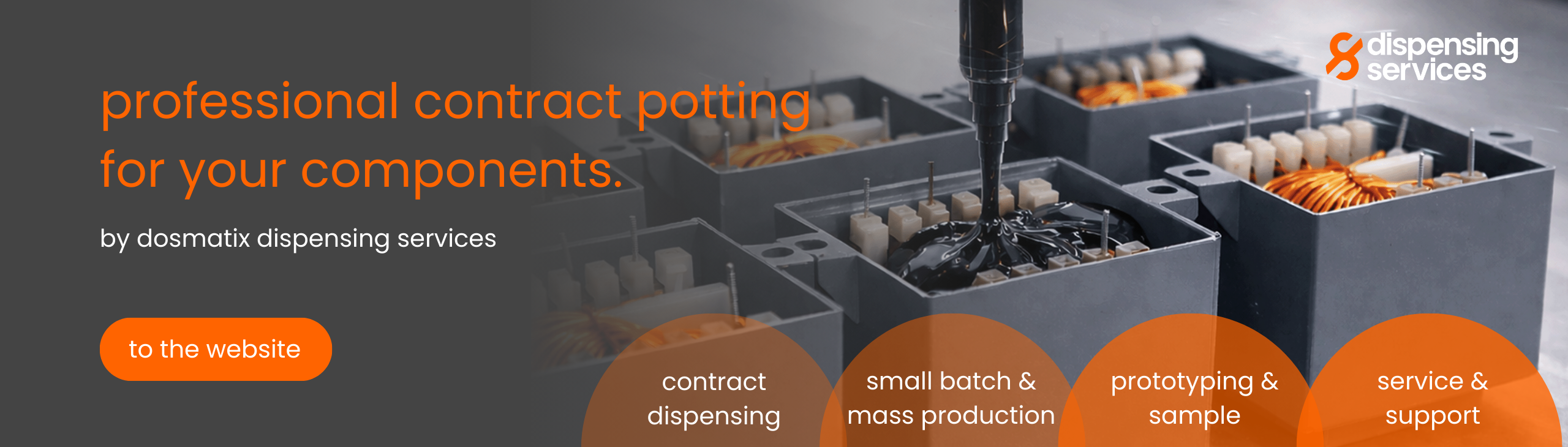 Banner "Professioneller Lohnverguss für Ihre Baugruppen"